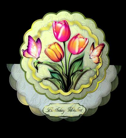 Spring Tulips Scallop Wobble Card Mini-kit by Dianne Jackson