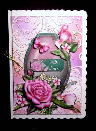 Pink Delight Floral on a Shimmering Frame by Dianne Jackson