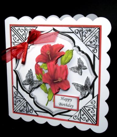 Red Flowers and Butterflies by Dianne Jackson