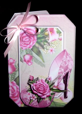 A5 Shaped Card with Flowers Shoe Mini Kit by Dianne Jackson