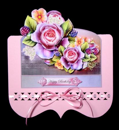 English Rose Over the Edge Card Front by Dianne Jackson