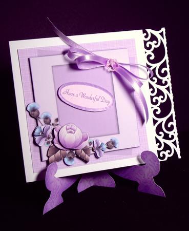 Lilac Plaid and Thistle Card Topper by Dianne Jackson