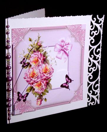 Fan Roses and Butterflies by Dianne Jackson
