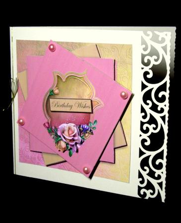 Peach Roses Card Topper by Dianne Jackson
