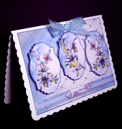 Lilies and Butterfly Panel Card Front by Dianne Jackson