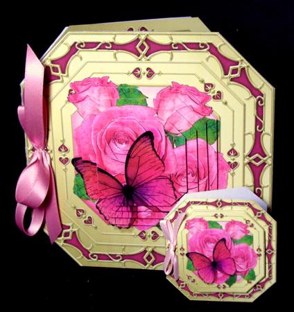 3D Roses & Butterflies Pyramage Octagonal Floral Mini Kit by Dianne Jackson