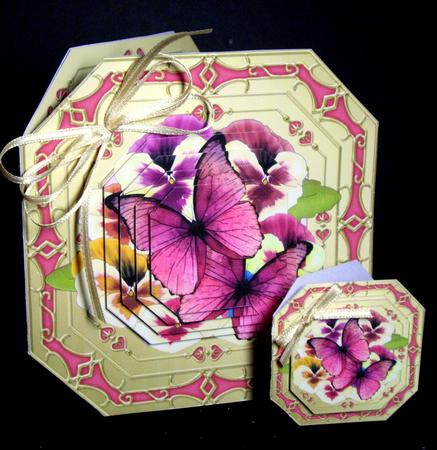 3D Pansies & Butterflies Pyramage Octagonal Floral Mini Kit by Dianne Jackson