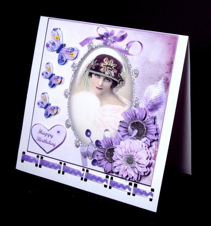 Shades of Purple Romantic Card Top & Insert by Dianne Jackson