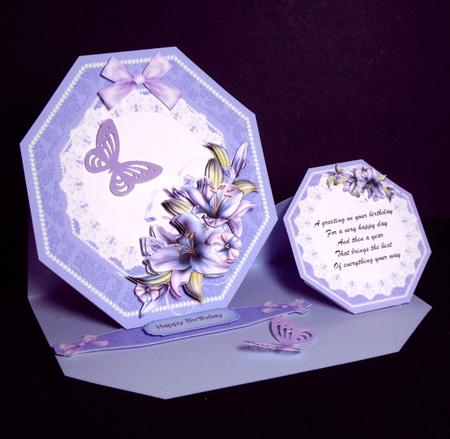 Beautiful Lilac Easel or Topper with Winter Lillys by Dianne Jackson