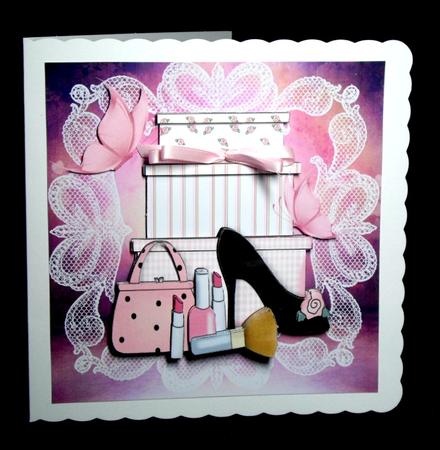 Shoes and Makeup with Butterflies 8x8 by Dianne Jackson