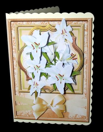 Lovely White Lillys on a Gold Frame by Dianne Jackson
