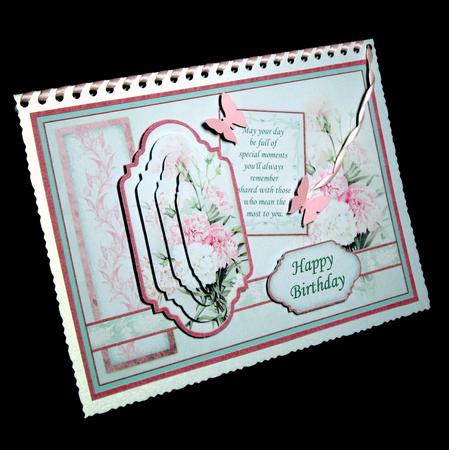 Vintage Carnations Card Topper & Pyramage by Dianne Jackson
