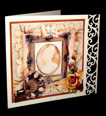 Copper Rose and Cameo Card Topper and Insert by Dianne Jackson