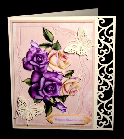 Lovely Dusky Pink Envelope Card with Roses by Dianne Jackson