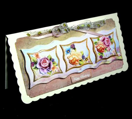 Enchanted Rose Dl Card with Toppers and Decoupage by Dianne Jackson