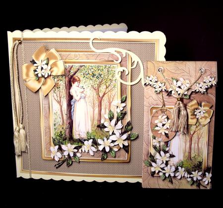Vintage Girl in a White Dress 8in x 8in with Gift Envelope by Dianne Jackson