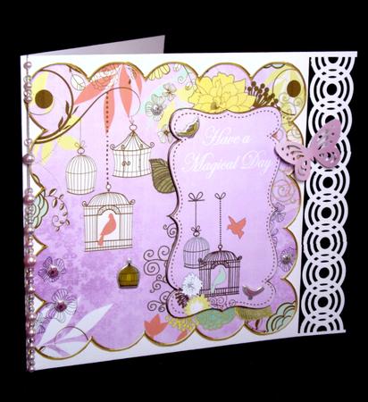 Lilac Birdcage Magical Day 8in Scallop Topper by Dianne Jackson