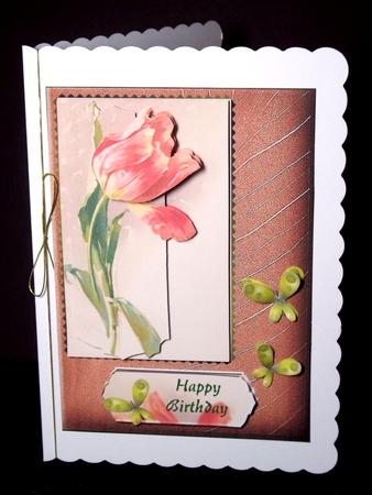 Butterfly Tulip Pink Card Topper by Dianne Jackson