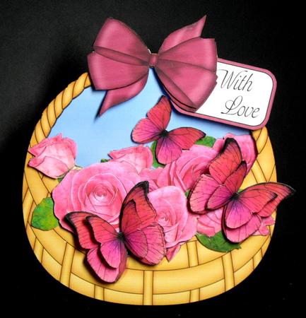 3D Butterfly & Roses Rocking Baskets by Dianne Jackson