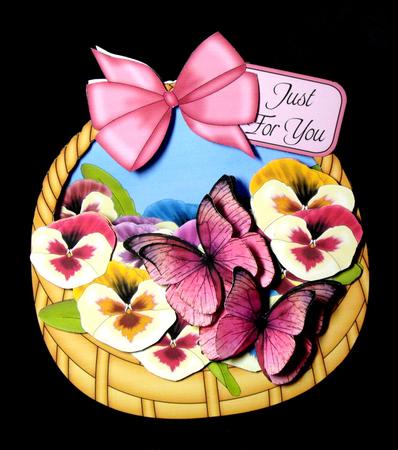 3D Butterflies & Pansies Rocking Baskets by Dianne Jackson