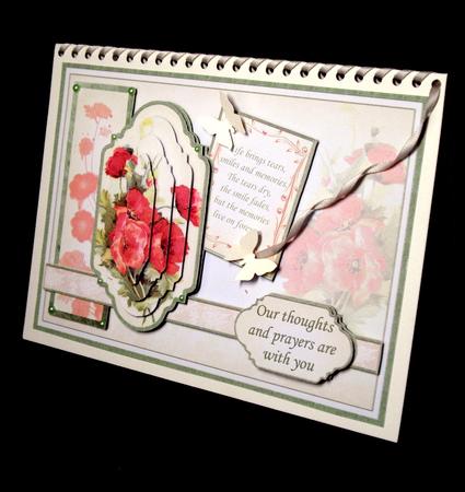 Vintage Sympathy Poppies Card Topper & Pyramage by Dianne Jackson