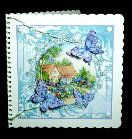 8x8 Cottage Garden with Butterflies Decoupage by Dianne Jackson