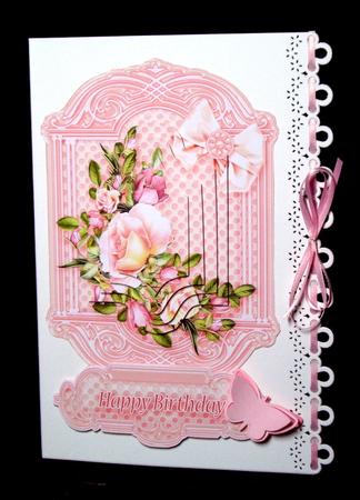 Pink Roses on a Polkadot Background Pyramage Topper by Dianne Jackson