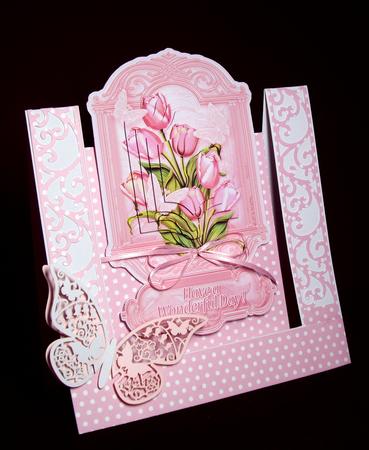 Pink Tulips and Butterflies Pyramage Topper by Dianne Jackson