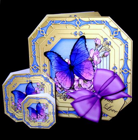 8x8 3D Flowers & Butterfly Pyramage Octagonal Floral Kit by Dianne Jackson
