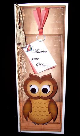 Large Dl Card Wise Owl Birthday by Dianne Jackson