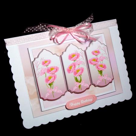 Lovely Pink Poppys on a Ornate Plaque by Dianne Jackson