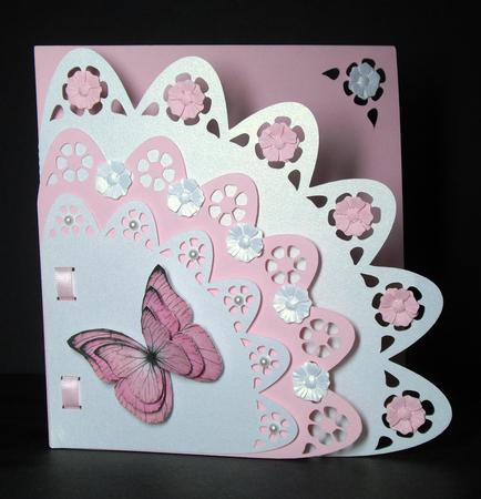 Square Floral Edge Card Cameo Ready by Dianne Jackson