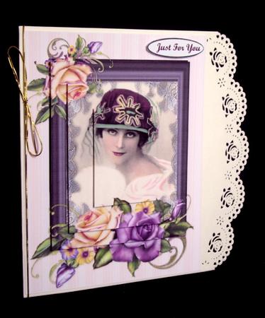 Vitage Beauty in Antique Frame with Antique Roses Pyramid by Dianne Jackson