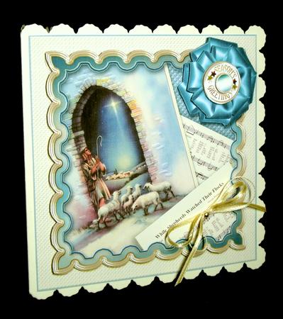 While Shepherds Watched Their Flocks 8in x 8in Decoupage by Dianne Jackson