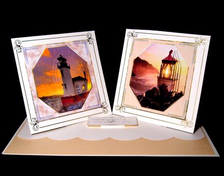 Lighthouse Beacon Card Front with Pyramid Layers by Dianne Jackson