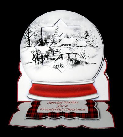 Sleigh Ride Inverted Snow Globe Easel Card by Dianne Jackson