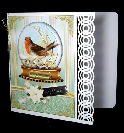 Christmas Snow Globe with Vintage Robin by Dianne Jackson