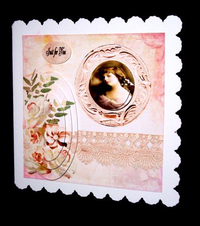 Vintage Frame and Cream Roses by Dianne Jackson