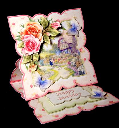 Vintage Cottage Garden Easel Card Kit & Decoupage by Dianne Jackson