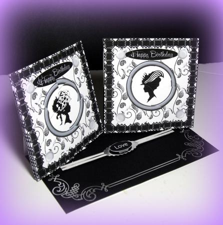 Silhouette Portrait 1 Shell Edge Corner Stacker Card by Dianne Jackson