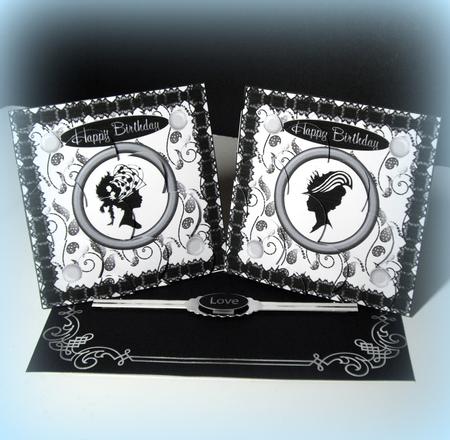 Silhouette Portrait 2 Shell Edge Corner Stacker by Dianne Jackson