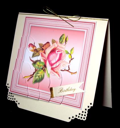 Beautiful Framed Roses Scalloped Edged Corner Stacker by Dianne Jackson