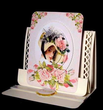 Beautiful Vintage Lady with Vintage Roses Pyramid by Dianne Jackson