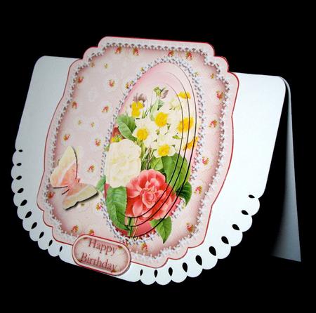 Shabby Chic Summer Flowers Shaped Card by Dianne Jackson