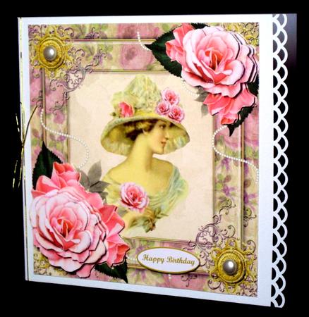 Cari Rose Vintage Lady Topper & Pink Rose Decoupage by Dianne Jackson