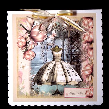 Vintage Music Dress Card Front Mini Kit by Dianne Jackson