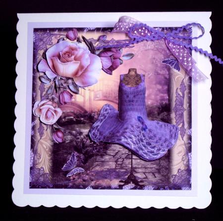 1920's the Lilac Flapper Dress Card Front Mini Kit by Dianne Jackson