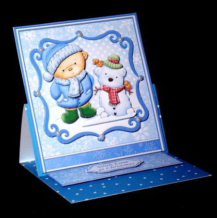 Christmas Teds Teddy Snowman Card Topper & Decoupage by Dianne Jackson
