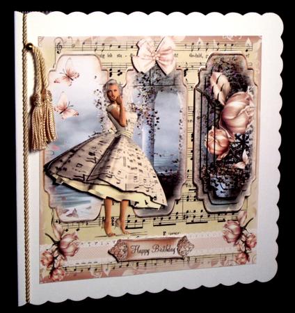1950's Music and Roses Card Front Mini Kit by Dianne Jackson