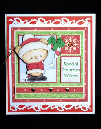Christmas Candy Star Ted Card Topper & Decoupage by Dianne Jackson